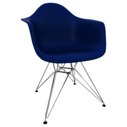 Vitra Eames DAR 43cm Armchair Navy Blue / Chrome